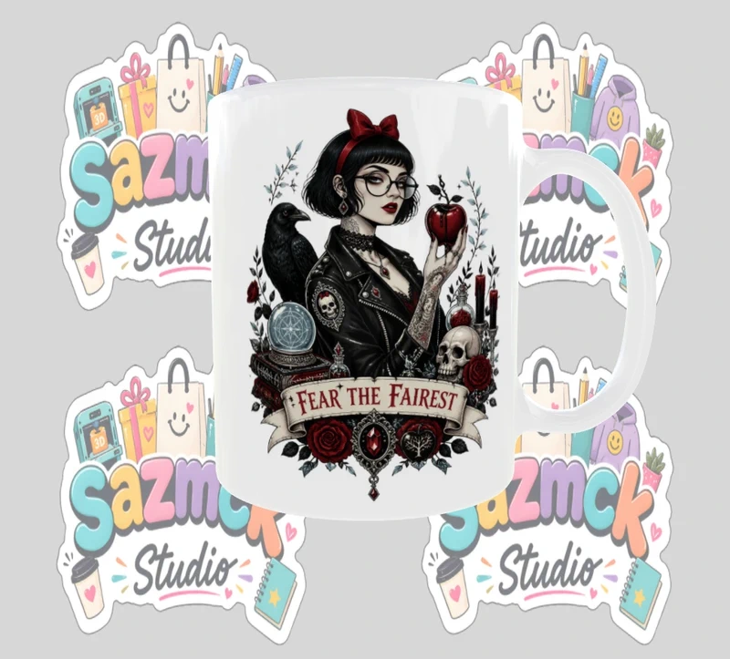 Gothic Snow White 'Fear The Fairest' Ceramic Mug - Image 2