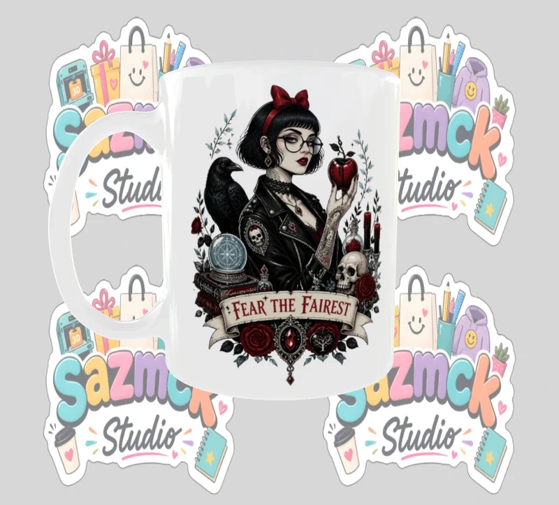 Gothic Snow White 'Fear The Fairest' Ceramic Mug - Image 3