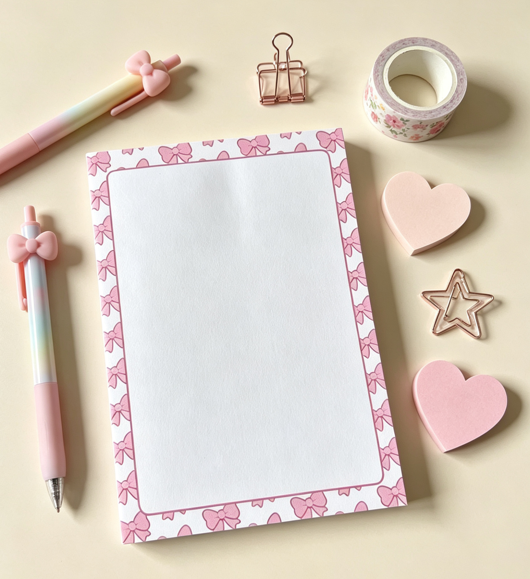 Pretty Pink Bows Notepad - Image 3