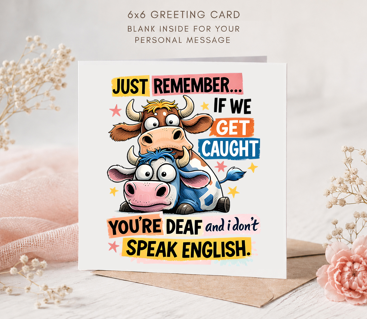 Funny Cow Greeting Card