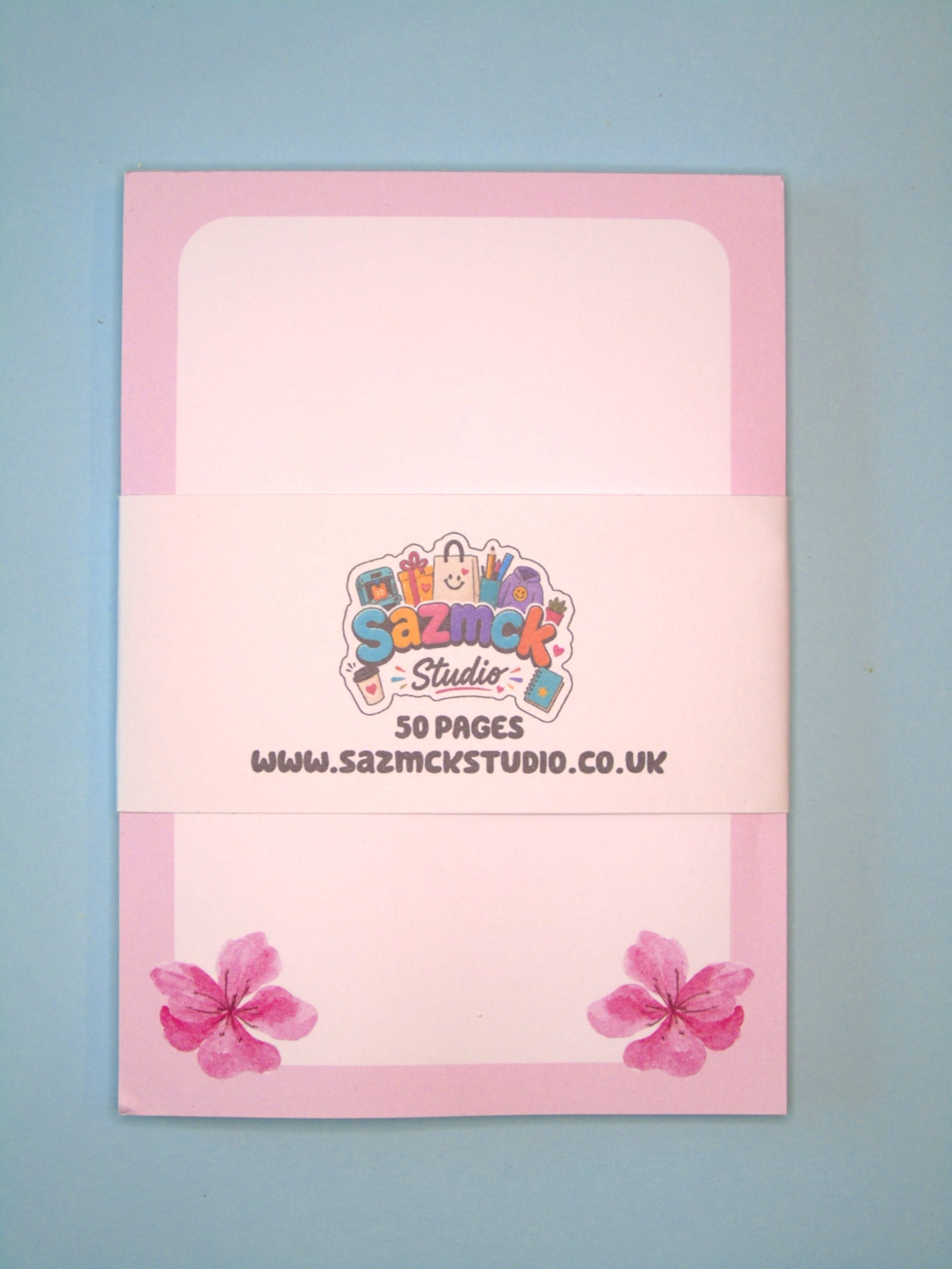 Pink Floral 50-Page Memo Pad
